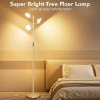 Benaep Tree Floor Lamp for Living Room - Modern Glod Standing Lamp, LED Floor Light with Remote & Touch, 3000K-6000K Dimmable for Bedroom Office Reading (3 Head)