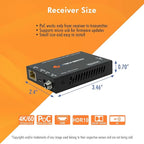 J-Tech Digital 4K HDMI & USB C Extender Over Single Cat5 5e 6 7 Cable, Up to 164ft Wall Plate Over Ethernet HDR Dolby Vision USB-C Charging Port, PoC, IR, Auto-Switch [JTECH-EXW30]