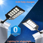 Ofuray Of-6000W Solar Street Lights Outdoor,400000Lm Solar Streets Light Parking Lot Lights Commercial Dusk to Dawn, 6500k Waterproof Led with Remote Control Motion for Street,Court,Barn