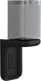 Sanus Outlet Shelf - Holds Any Device Up to 10lbs & Installs in Seconds - Includes Standard & Decora Style Outlet Covers & Integrated Cable Management Channel - Works for Sonos & Smart Home Speakers