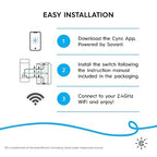 GE CYNC Smart Dimmer Light Switch & Motion Sensor, No Neutral Wire Required, Bluetooth and WiFi 3-Wire Switch, Works with Amazon Alexa and Google Home, White (1 Pack)