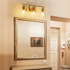 XPEHK Gold Bathroom Light Fixtures,3-Light Vanity Lights,Modern Brushed Brass Gold Wall Sconce Lighting,Bathroom Wall Lamp for Mirror Bedroom Living Room Vanity Table Hallway