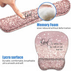 Ergonomic Mouse Pad Wrist Support and Keyboard Wrist Rest Set with Coasters, Non-Slip PU Base, Easy Typing & Pain Relief for Computer Laptop Home Office, Bible Verse Psalm 46:5