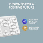 Logitech Signature Slim K950 Wireless Keyboard, Sleek Design, Switch Typing Between Devices, Quiet Typing, Bluetooth, Multi-OS, Windows, Mac, Chrome - Off-White