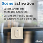 Shelly Bluetooth Smart Temperature & Humidity Sensor with Remote App Control & Monitoring, Home Assistant, Alexa, Google Home, Smart Scenes, IP54, Notification Alerts, Blu H&T Ivory