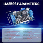 Seloky LM2596 Adjustable DC-DC Step-Down Buck Converter Module with LED Voltmeter Display, Voltage Regulator 4.0-40V Input to 1.25-37V Output Power Supply Module (Pack of 6)