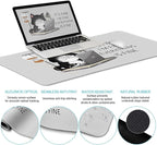 LIMKRIAN Cat Ergonomic Mouse Pad with Wrist Rest Desk Mat Sets Accessories, Cute Mouse Pads for Desk, Gaming Mouse Pad Wrist Support, Keyboard Mat Wrist Rest Cup Coaster Funny Office Desk Accessories