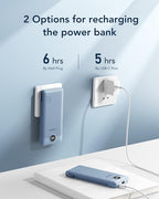 VEGER Portable Charger for iPhone Built in Cables and Wall Plug, 10000mah Slim Fast Charging USB C Power Bank, Travel Essential Battery Pack Compatible with iPhones, iPad, Samsung More Devices(Blue)