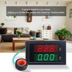 KETOTEK Digital Ammeter Voltmeter AC 80V-300V 100A, 2in1 Multimeter Panel 110V/220V, Volt Amp Meter LED Display Voltage Amperage Detector Tester Gauge with Current Transformer CT