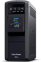 CyberPower CP850PFCLCD PFC Sinewave UPS Battery Backup and Surge Protector, 850VA/510W, 10 Outlets, AVR, Mini-Tower; UL Certified