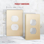 ENERLITES Elite Series Duplex Outlet Receptacle Cover, Screwless Wall Plate, Standard Size, 1-Gang 4.68" x 2.93", Unbreakable Polycarbonate Thermoplastic, UL Listed, SI8821-GD, Gold