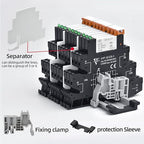 10Pcs Miniature Relay 24V DC, 24V AC 6Amp SPDT with LED Indicator with Socket 41F-1Z-C5K with Din Rail Silm Signal Relay for PLC