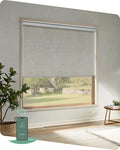 Yoolax Motorized Blinds App Control, Blackout Roller Shades for Windows, Cordless Automatic Shades Roller Window Blinds for Bedroom Living Room Office(Blackout Artisan Beige, 27" W x 72" H)