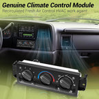 599-193 AC Climate Control Module Compatible with Select Chevrolet & GMC Air Conditioning Module Panel, HVAC Temperature Control Switch Unit, 599193 A/C Heater Climate Control Module
