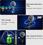 4 in 1 Wireless Lavalier Microphone for iPhone/USB C Android/Camera/Laptop PC,Mini Microphone 2.4G Ultra-Low Delay with Noise Reduction Cordless Lapel Mics for Video Recording, Vlog, YouTube, TikTok