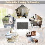 MAYOLIAH 6 Panel Folding Privacy Screen 9ft Wide, 6ft Tall Partition Room Divider Portable Office Walls Dividers Room Separator, Grey
