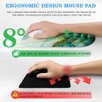 Mouse Pad Wrist Wrist Rest, Comfortable Memory Foam Wrist Rest, Non-Slip PU Base, Ergonomic Wrist Support and Arm Rests for Gaming, Office, Computer Use, Relieve Typing Pain-（Green Marble）
