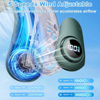 Portable Neck Fan that Blow Cold Air, LED Display, Rechargeable Hands-Free Wearable Cooling Personal Fan, 5 Speed, Neck Support, Bladeless Neck Air Conditioner, Gift for Women/Men, Hot Flashes, Travel