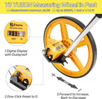 YS YUSON 12 Inch Measuring Wheel in Feet with Stronger Triangle Bracket, Rolling Measuring Wheel for Construction, Digital Measure Wheel with Tape Measure and Canvas Carrying Bag, Up to 10000 Ft
