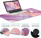 LIMKRIAN Marble Mouse Pad Set Large Desk Matt for Desktop, Ergonomic Mouse Pad with Wrist Rest for Gaming Wrist Support Keyboard Mat Cup Coaster Set Office Desk Decor Accessories