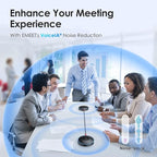 EMEET Bluetooth Speakerphone - Daisy Chain/Use Alone up to 16 attendees, M220 Professional Wireless Speakerphone 360°Voice Pick-up 8 AI Noise Cancellation Mics Skype Speakerphone for Conference Calls