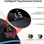 ROMISA Red Light Therapy Knee Brace & Vibration Knee Massage, 660nm & 850nm Rechargeable Near Infrared Light Therapy Device for Knee/Elbow/Shoulder for Cordless Use, Blue.