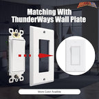 ThunderWay 3 Way Decorator Light Switch with Wall Plates, 15A 120/277V Decora Three Way Electrical Wall Paddle Rocker Switches Replacement, Residential Grade, UL Listed, Glossy White(20 Pack)