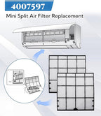 2 Pcs 4007597 Mini Split Air Filter Replacement Compatible with Daikin Mini Split Units CTKS20KVMA, CTXS07LVJU, CTXS07WVJU9,12.32'' * 11.73''