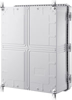 Gratury Junction Box, IP67 Waterproof Plastic Enclosure for Electrical Project, Hinged Transparent Cover, Includes Inner Door, Mounting Plate and Wall Bracket 510×410×200mm (20"×16.1"×7.9" TC-D)