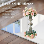 CILIBER Beveled Mirror, 24x48 Beveled Bathroom Mirrors for Over Sink, Upgraded Shatterproof Beveled Frameless Vanity Mirror for Bathroom,Bedroom,Living Room and Entryway