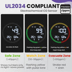 Portable Carbon Monoxide Detector for Travel – Nexus Sensus 3-in-1 CO Detector with Temp & Humidity Monitor, UL-Compliant USB-C Rechargeable Alarm for RV, Hotel, Camping, Home(1, Orange)