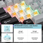 EPOMAKER TH99 PRO 96% Mechanical Keyboard with Screen & Knob, 10000mAh, 2.4Ghz/BT, Hot Swap, Custom Driver, RGB Backlight, PBT Keycap, Wireless Gaming Keyboard for PC/Mac (Black, Creamy Jade)
