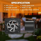 YOZON 10-Inch Kitchen Exhaust Fan with Switch, 727CFM Garage Exhaust Fan, Wall Mounted Vent Fan, Ventilation Fan with Backdraft Damper for Attic, Workshop, Window, Smoking Room