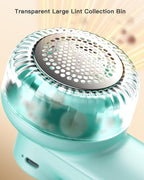 coldSky Rechargeable Fabric Shaver, Lint Shaver with Digital Display, Sweater Shaver with 6-Leaf Blades and Safety Lock, 3-Speeds Defuzzer Remove Fuzz, Pills from Clothes, Furniture, Blanket Green