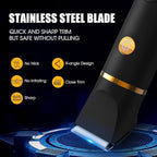 Qreeyx Manscape Body Trimmer for Men, 3 in 1 Men's Grooming Kit with Pubic/Nose Hair Trimmer & Ball Shaver for Nose/Balls/Groin/Legs/Chest Hair Removal, LED Display, IPX6 Waterproof, Gifts for Him Dad