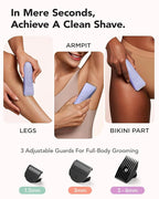 MANSPOT LADYSPOT™ Hair Finishing Trimmers for Women, with 3 Guard and Replaceable Hypoallergenic Ceramic Blade Heads, Womens Hair Shaver Kit Sets (Women-Purple-Version)