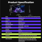 Amzfast 27 inch 240Hz Curved Gaming Monitor, FHD 1080P Monitor Gaming with Upgraded Built-in Speakers, MPRT 1ms with Fast VA Panel | 130% sRGB, 4000:1,1500R | 12 Months Warranty Exchange