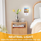 GANTINIR Watercolor Ocean Beach Sunrise Night Light, Plug-into Lounger Nightlight White LED Lamp, Energy Efficient Decor Desk Lamp for Bedroom Hallway Stairs Bathroom