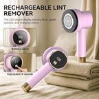 Smyeviva Rechargeable Fabric Shaver for Clothes: 6-Leaf Blades & 3 Speeds to Remove Pilling, Fuzz & Lint Balls - with LED Display, Portable Electric Lint Remover for Sweater, Couch, Blanket, Furniture