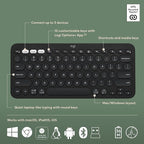 Logitech Pebble 2 Combo, Wireless Keyboard and Mouse, Quiet and Portable, Customizable, Logi Bolt, Bluetooth, Easy-Switch for Windows, macOS, iPadOS, Chrome - Black