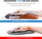 Mouse Pad Wrist Support, Laokiiy 2 in1 Keyboard Wrist Rest+ Ergonomic Mouse Pad, Non-Slip Wrist Rest for Computer Keyboard, Made Easy Typing & Relieve Wrist Pain Boho