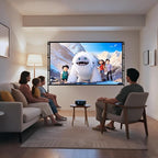 TOWOND Projector Screen with Stand, 84 inch Outdoor Projector Screen Portable Indoor Projection Screen 16:9 4K Rear Front Movie Screen with Carry Bag for Home Backyard Theater