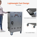 Aokleo Laptop Charging Cart,35 Devices Tablet Storage Carts for pad Up to 16.3" Screen Size, Classroom Computer Mobile Charging Station for pads, Chromebooks,Laptops, Security Storage(31+4 Bay-Silver)