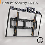 IWORKBOARD 55 65 75 85 inch Tilting TV Wall Mount for 32-90 '' TVs, Low Profile TV Mount Bracket, Safe Lock & Quick Release, Max VESA 600x400mm, 24 inch Studs,132 lbs, Fit Most 55+ 75+ 85+ 86 TVs