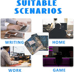 Desk Mat, Anime Summer Street Scenery Extended Gaming Mouse Pad Large, 35.4"x15.7" Big Mouse Pad with Non-Slip Base and Stitched Edge, Long Computer Keyboard Mouse Mat for Home Office Work