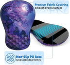 YIWEI Ergonomic Mouse Pad with Wrist Rest - Comfortable Office Mousepad with Memory Foam Wrist Support for Carpal Tunnel Relief, Mouse Pads with Non-Slip Base for Gaming and Home (Moonlit Night)