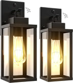 Kainozoic Motion Sensor Dawn to Dusk Outdoor Sensor Light Fixture Anti-Rust Exterior Wall Lighting Waterproof Outdoor Wall Lantern for Porch Patio Front Door Garage - 2 Pack