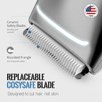 COSYHERO Manscape Groin & Body Hair Trimmer for Men, Electric Ball Shaver & Pubic Grooming Kit, LED Light, IPX7 Waterproof Wet/Dry Groomer, Rechargeable Manscaper with Ceramic Blades (Gold)