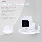 BRAINWAVZ 4” Small Floating Shelf, Adhesive & Screw in, for Bluetooth Speakers, Cameras, Plants, Toys, Books & More, Easy to Install Shelves Wall Mount (White)