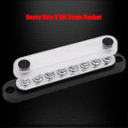 8 x M5 (#10) Studs Power Distribution Block Bus Bar 12V, Ampper 5.9" HD 120A Marine BusBar Battery Distribution Block W/Cover for Car Boat Solar (Black)